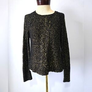QED LONDON Black and Gold Knit Sweater. Size Small
